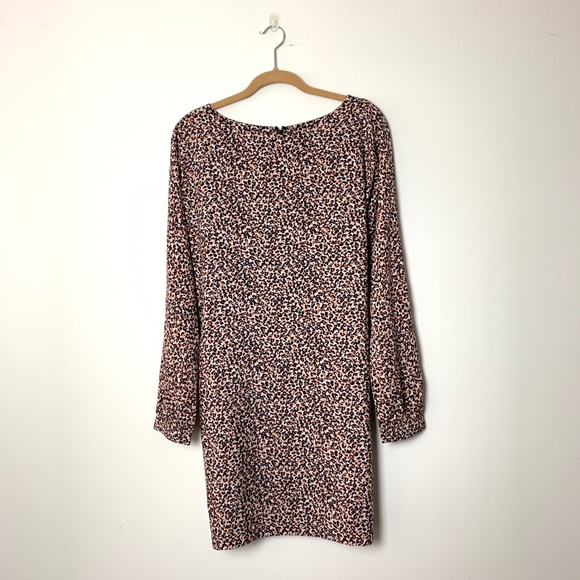 NWT Loft Leopard Print Long Sleeve Dress Sz Large - Picture 2 of 5